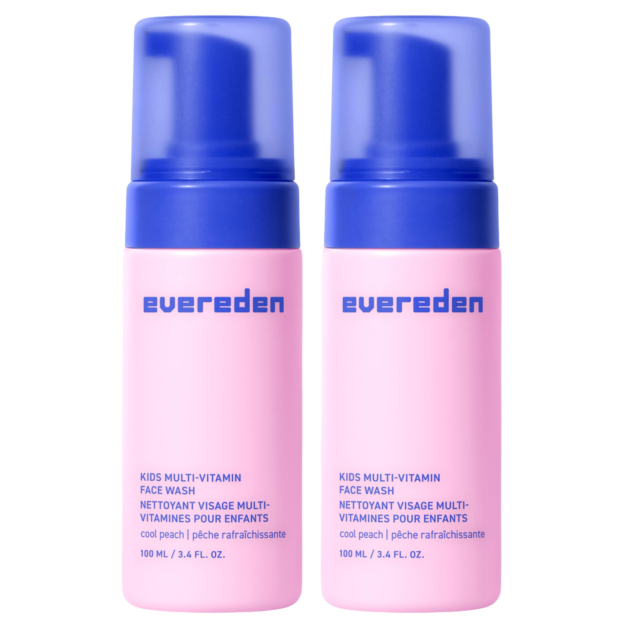 Evereden Kids Face Wash bottle with cool peach for gentle daily cleansing.