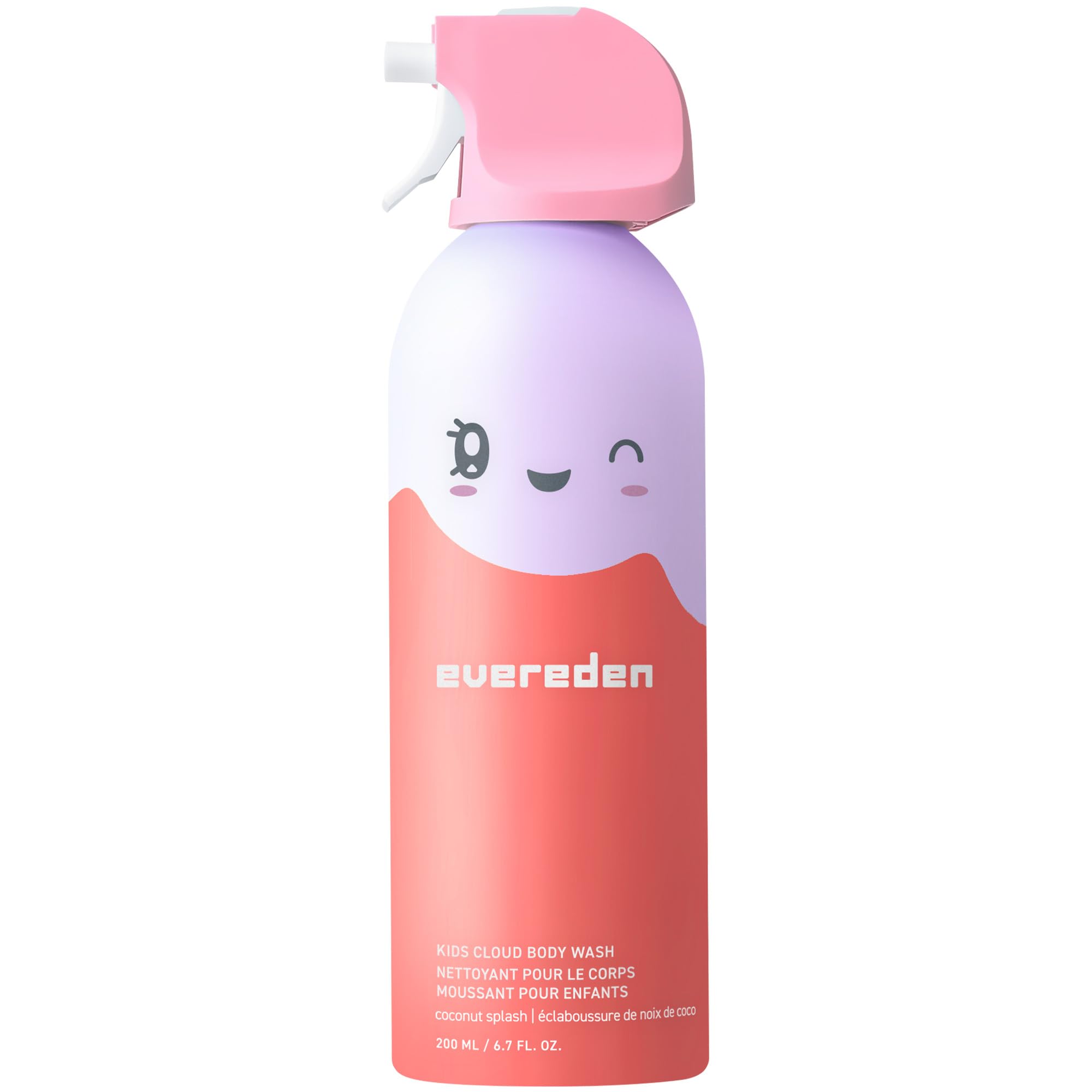 Evereden Kids Foam Soap Cloud Body Wash bottle with Coconut Splash for gentle, hydrating bath time.