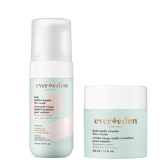 Evereden Kids Happy Face Duo Melon Juice face wash bottle shows gentle cleansing for kids.