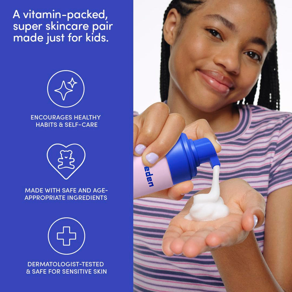 Evereden Kids Happy Face Duo vegan-ingredients-label highlights clean, plant-based formulation.