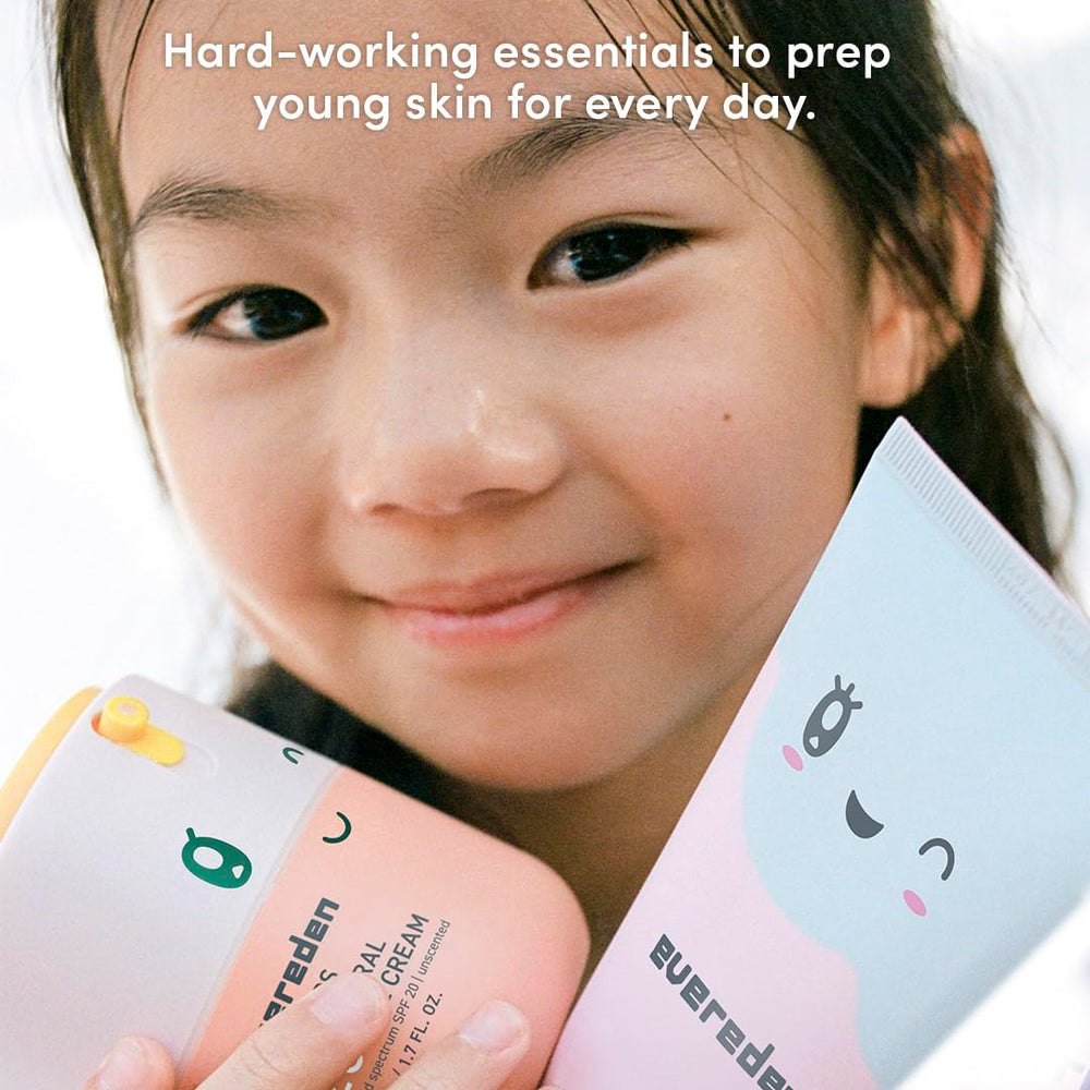 Evereden Kids Happy Morning Duo made-in-USA ingredients highlighted for trusted skincare.