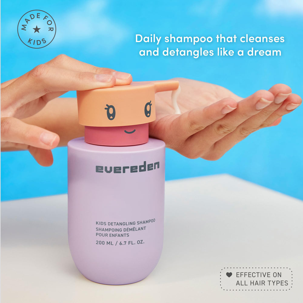 Evereden Kids Shampoo detangles long hair for easier styling.