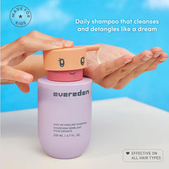 Evereden Kids Shampoo detangles long hair for easier styling.