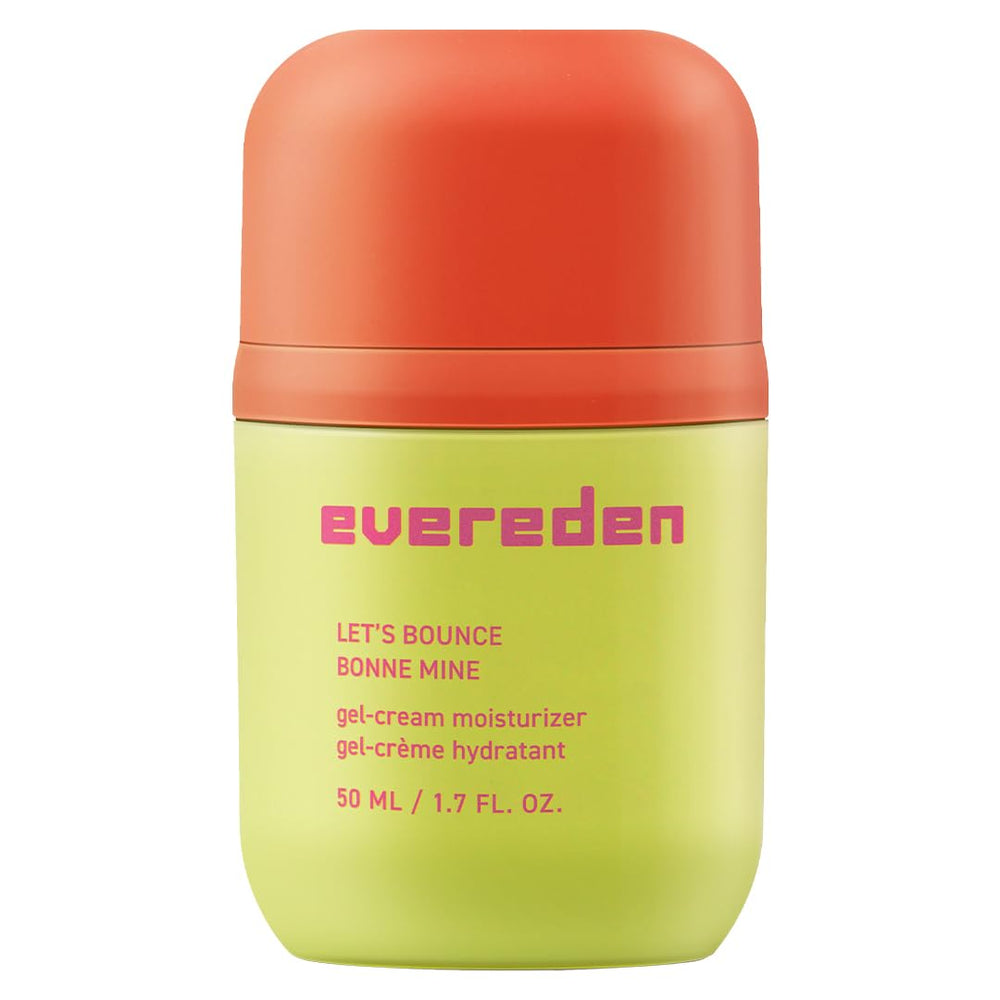 Evereden Let's Bounce Gel-Cream tube close-up showing lightweight hydration
