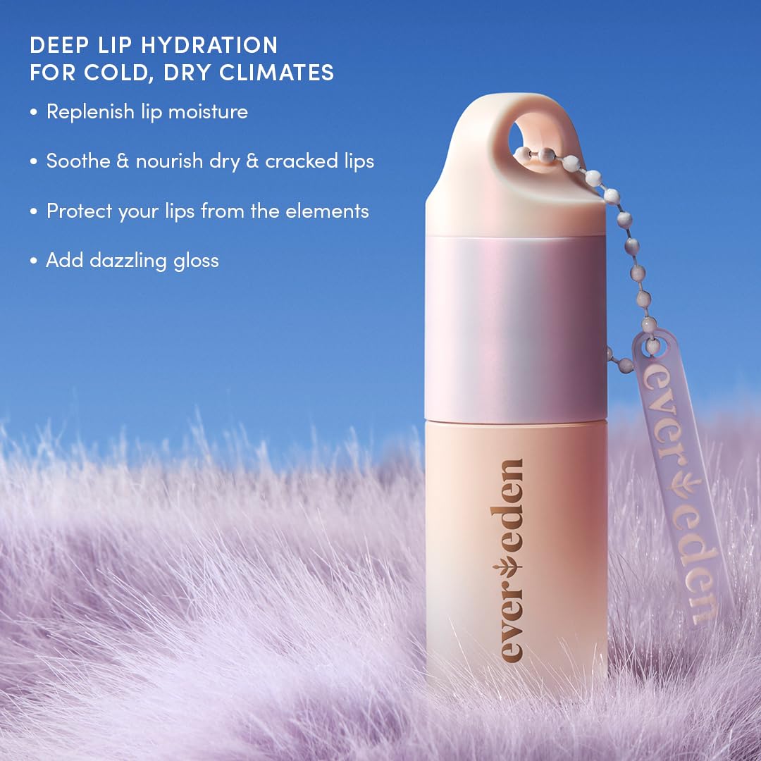Evereden lip oil gloss finish captured for a lasting hydrated shine