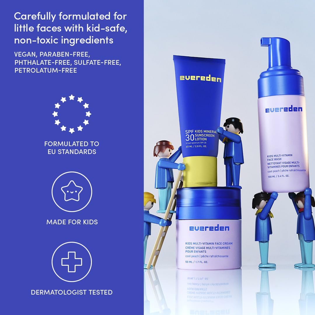 Evereden product lineup safe for sensitive skin close-up illustrates dermatologist-tested, gentle care.