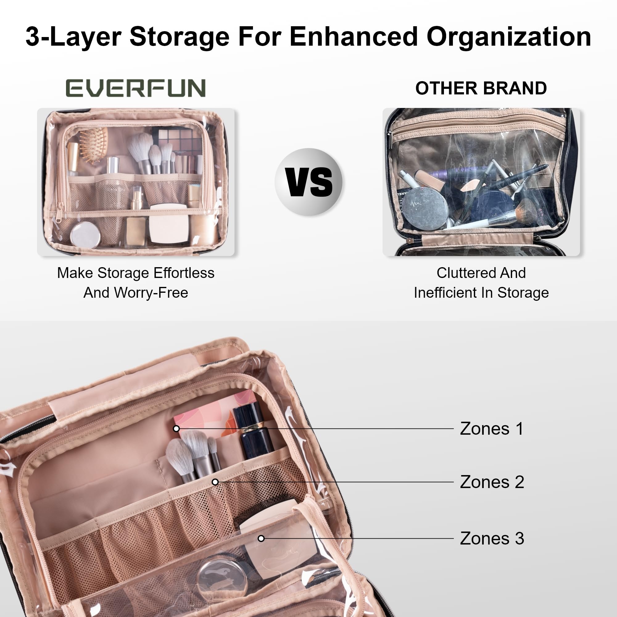 Everfun bag rolled 12x9x4.5 inches for toiletries and pills