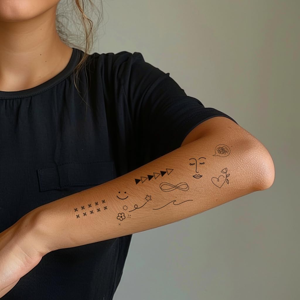 Everjoy minimalist tattoo close-up on fingers demonstrates easy removal.