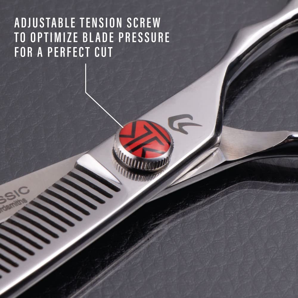 everlong Katana Classic 6.5-inch blades shown in a salon setup for efficient styling.