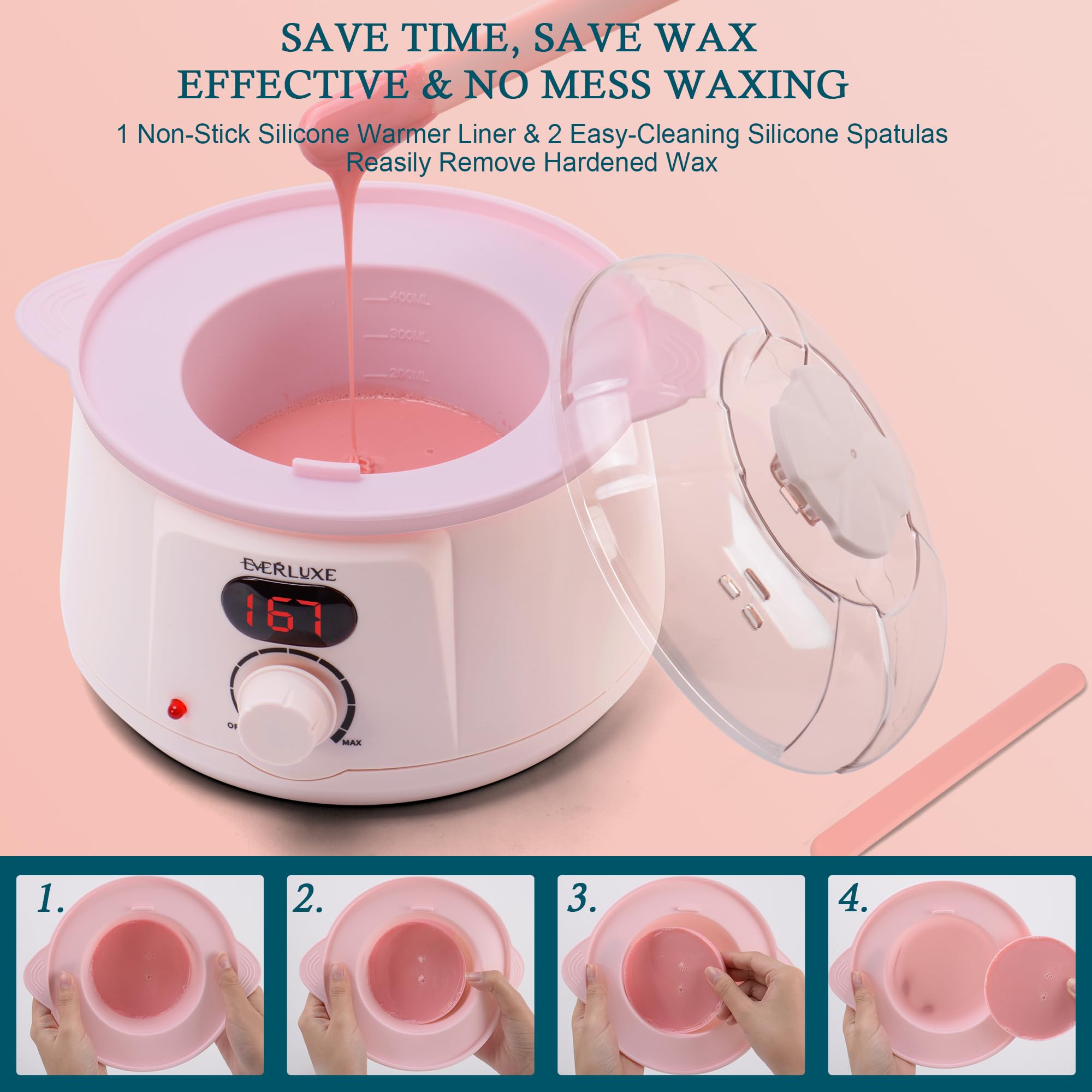 EVERLUXE facial waxing with precise application for eyebrows lips and delicate areas