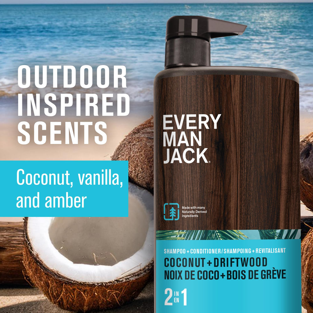 Every Man Jack 24oz bottle shown for long-lasting grooming routine.