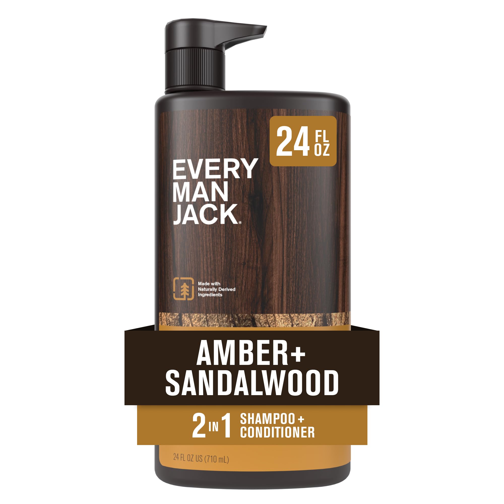 Every Man Jack amber sandalwood bottle for all-in-one hair care and refreshment