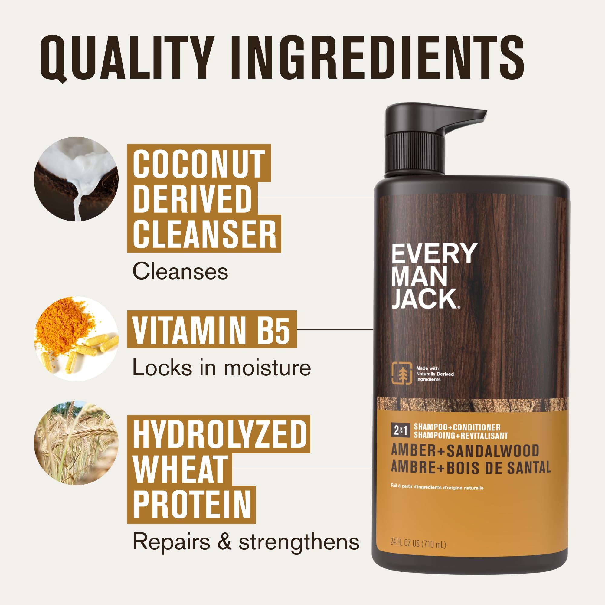 Every Man Jack amber sandalwood hair care shot for daily use