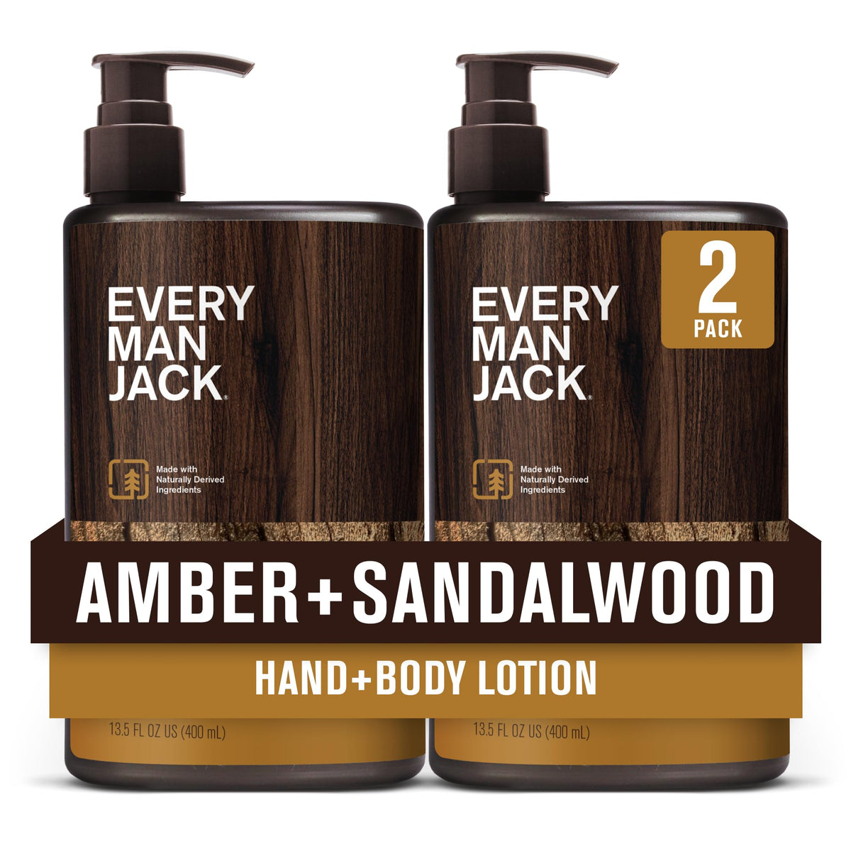 Every Man Jack Amber + Sandalwood lotion bottle for daily hydration