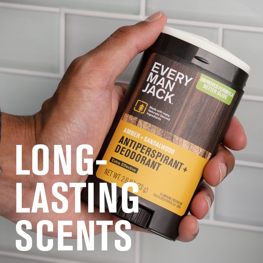 Every Man Jack antiperspirant application on skin demonstrates smooth glide and quick absorption.