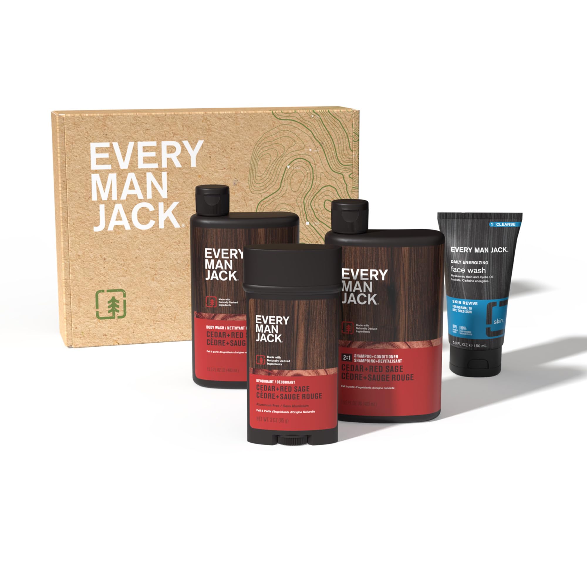 Gift set packaging from Every Man Jack shown for convenient gifting
