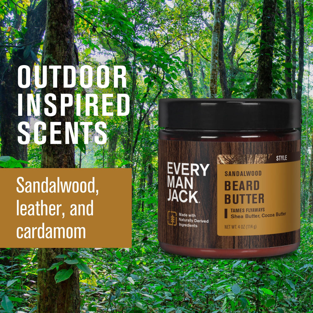 Every Man Jack beard butter two-pack display signals value for grooming routines.