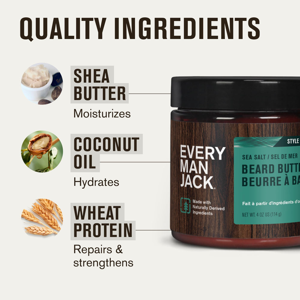 Every Man Jack 2-pack beard butter packaging on display