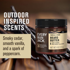 Every Man Jack beard butter vanilla cedar 2-pack packaging shows value