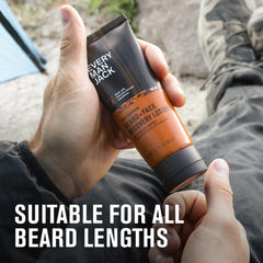 Every Man Jack beard-face recovery lotion texture shot showing creamy hydration