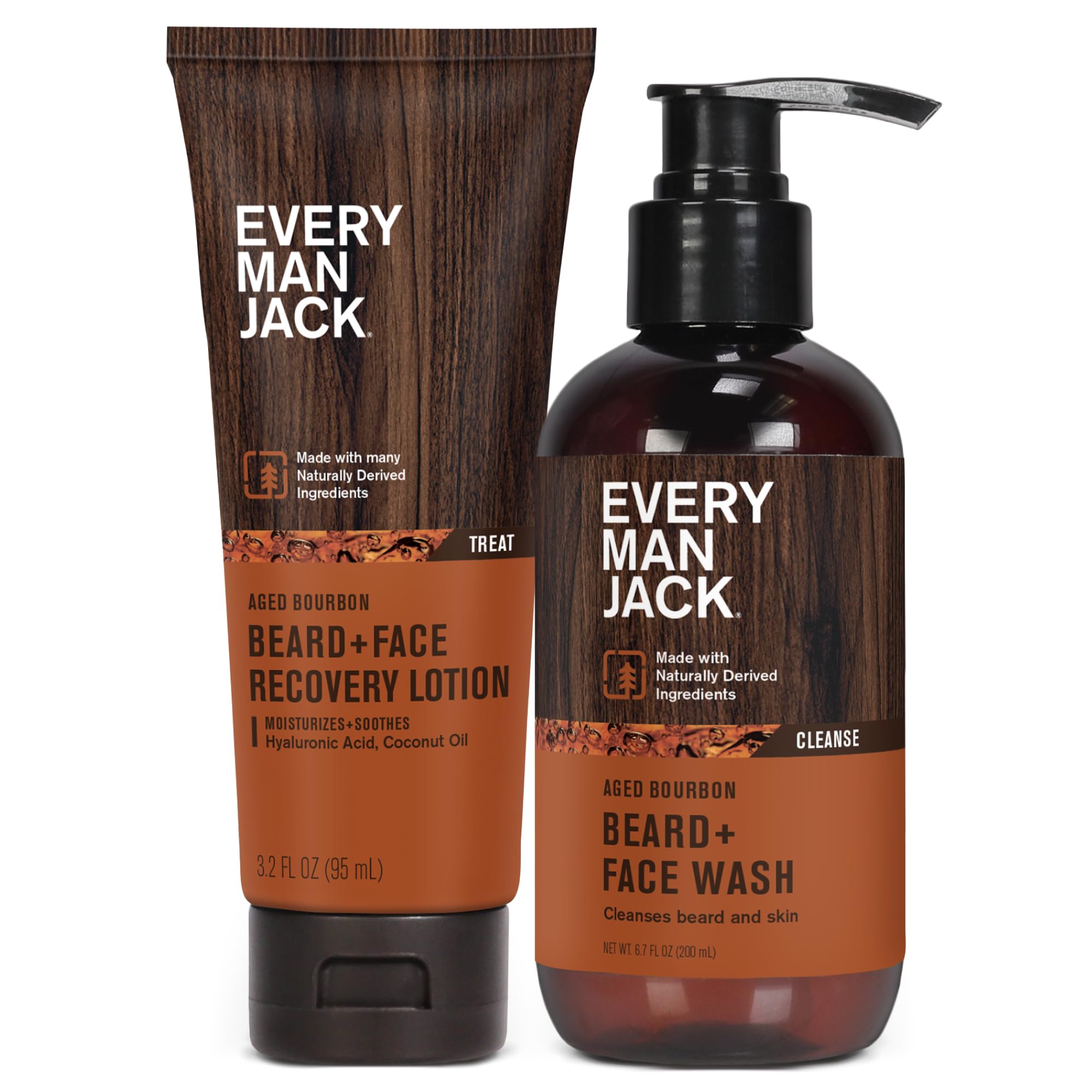 Every Man Jack beard and face wash bottle enables a quick, dual cleanse for beard and skin.