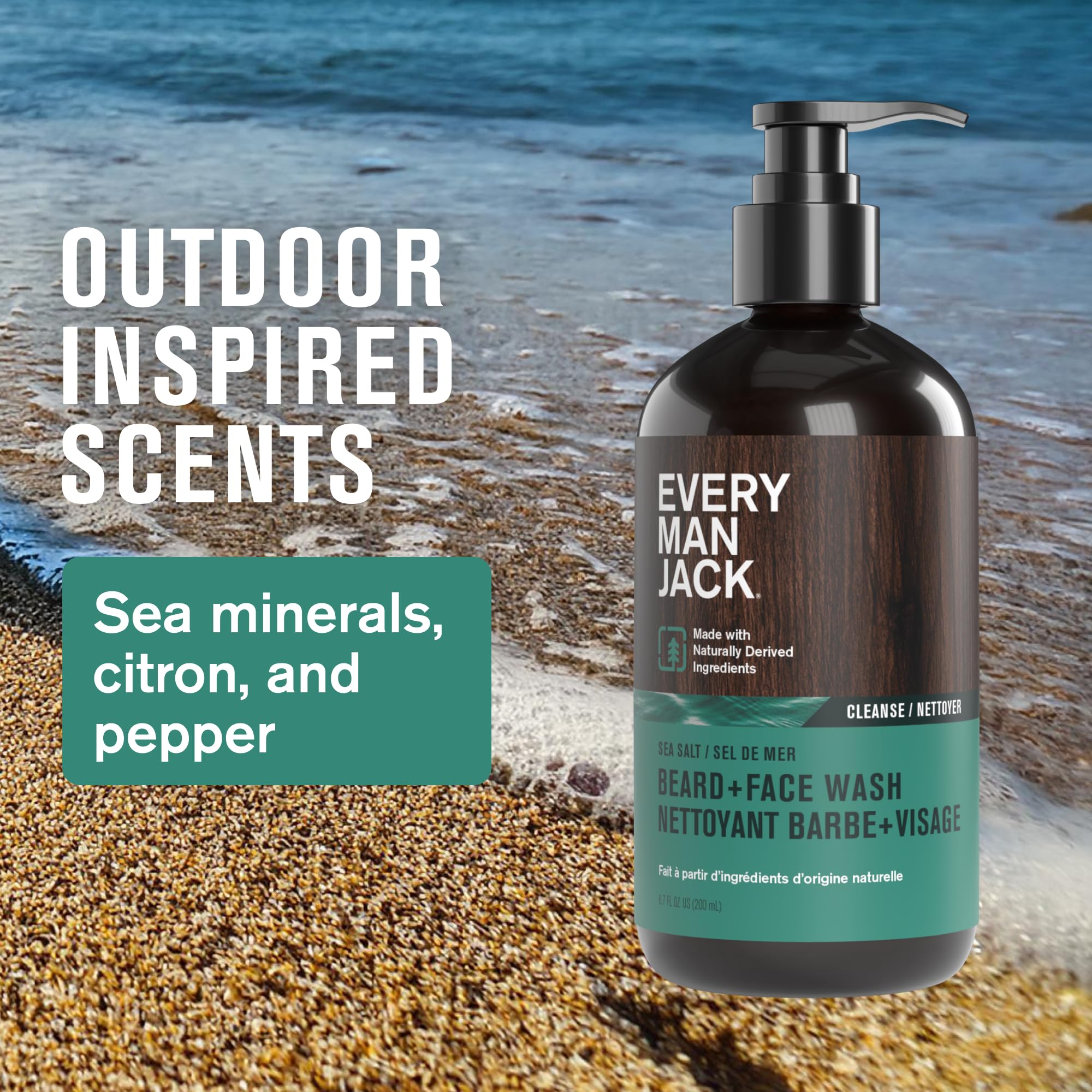 Every Man Jack beard and face wash hands rinse show a quick post-workout cleanse.