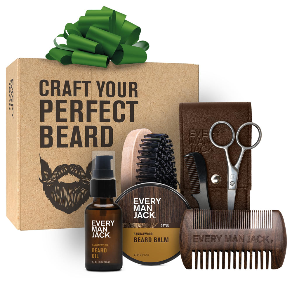 Every Man Jack beard oil bottle showing conditioning benefits for softer beard