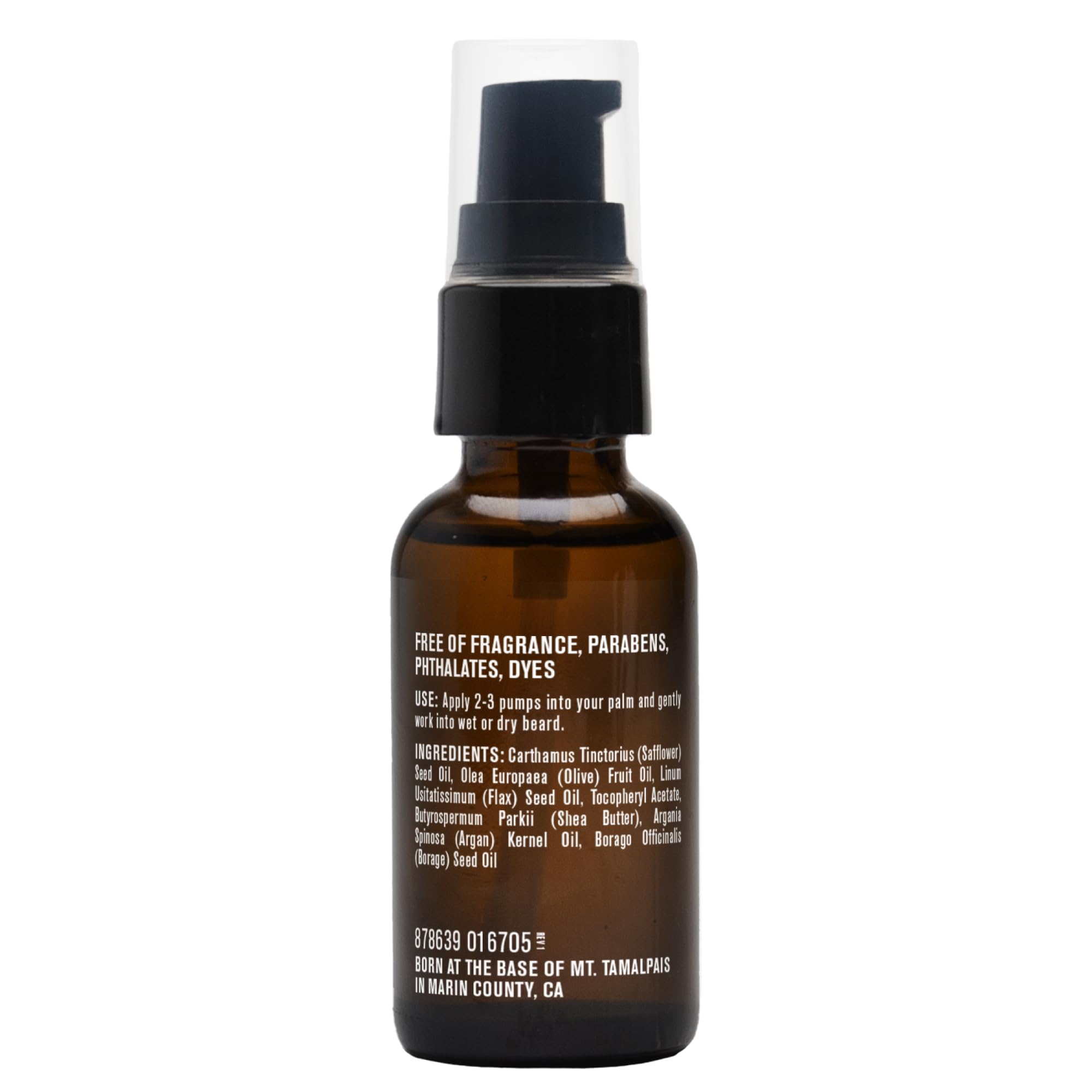 Beard oil applied to skin under beard for hydration and comfort.