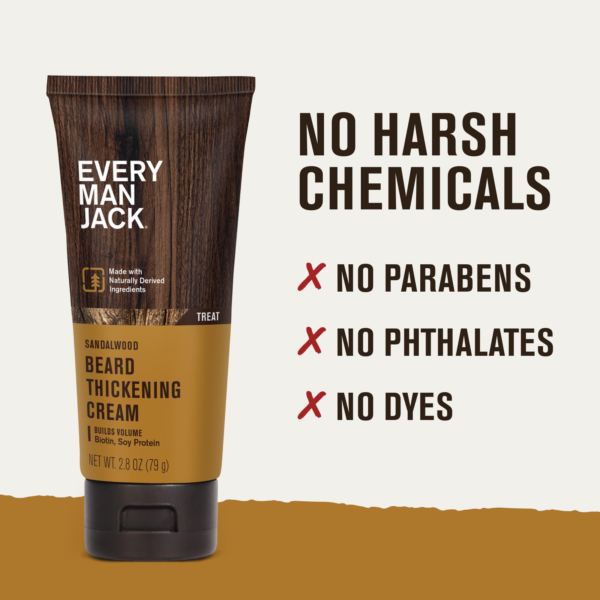 Beard looks fuller after using Every Man Jack Thickening Cream in sunlight.