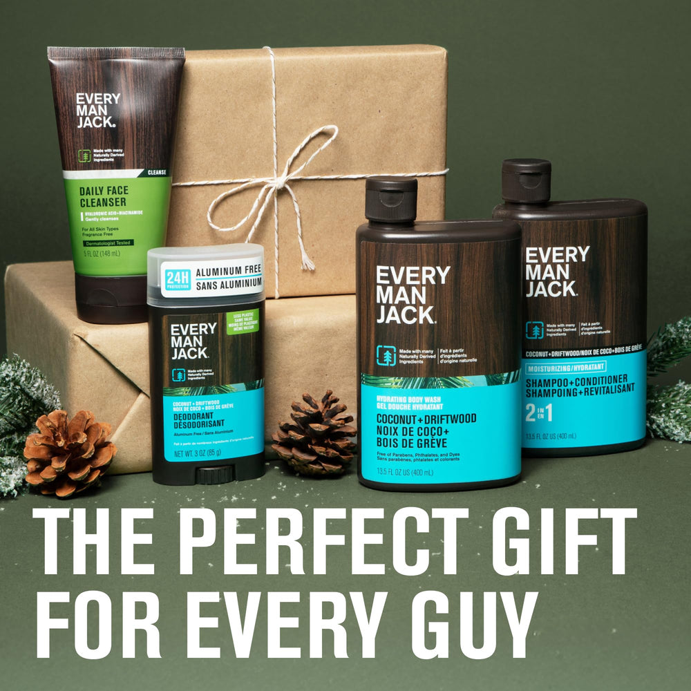 Every Man Jack body wash coconut driftwood delivers a tropical cleansing experience.