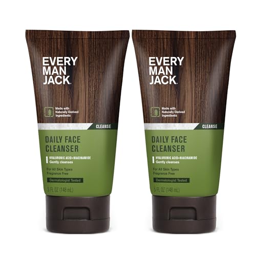 Every Man Jack bottle duo in display communicates fragrance-free simplicity for daily use.