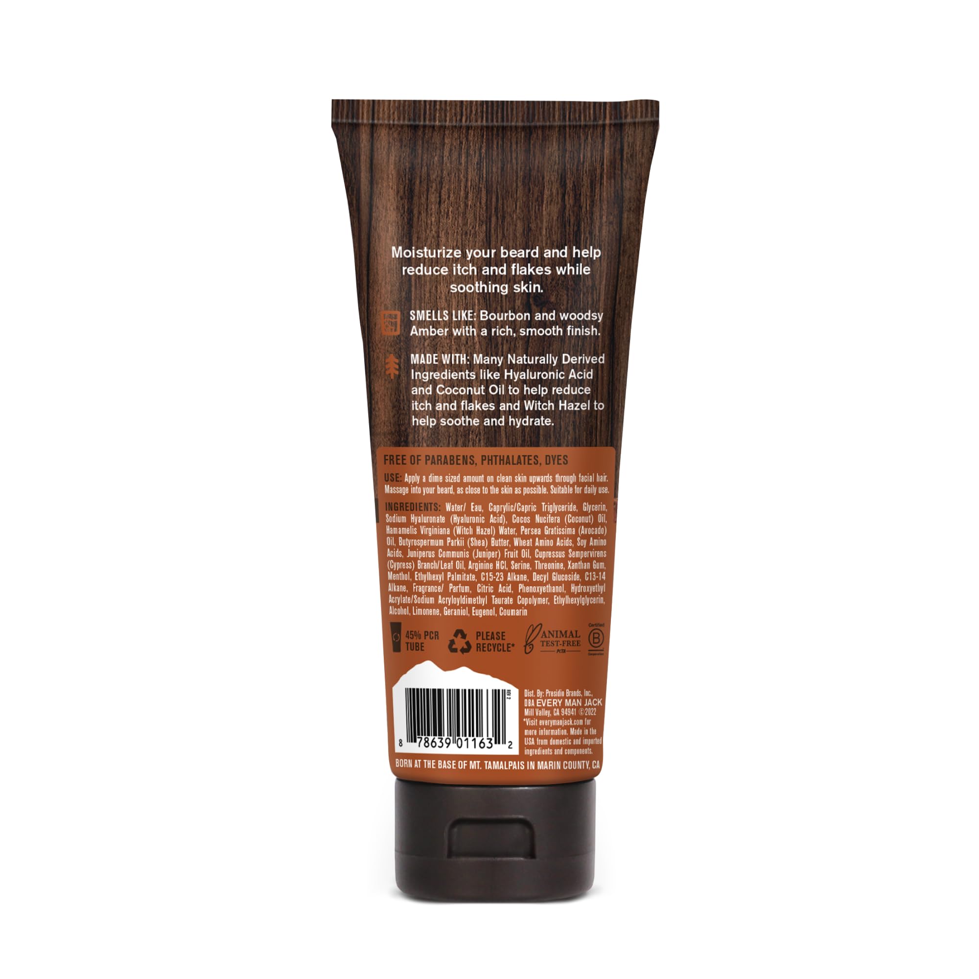 Every Man Jack bourbon-scent amber-wood vanilla note adds refined grooming appeal