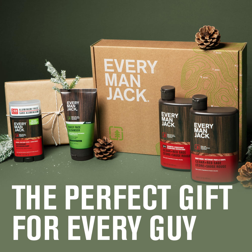 Every Man Jack Cedar Red Sage 2 in 1 shampoo conditioner bottle for simple daily care