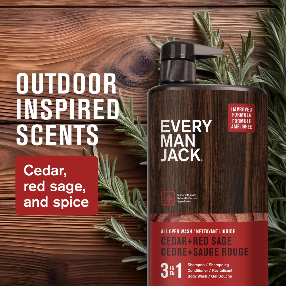 Every Man Jack Cedar + Red Sage foam close-up showing rich lather
