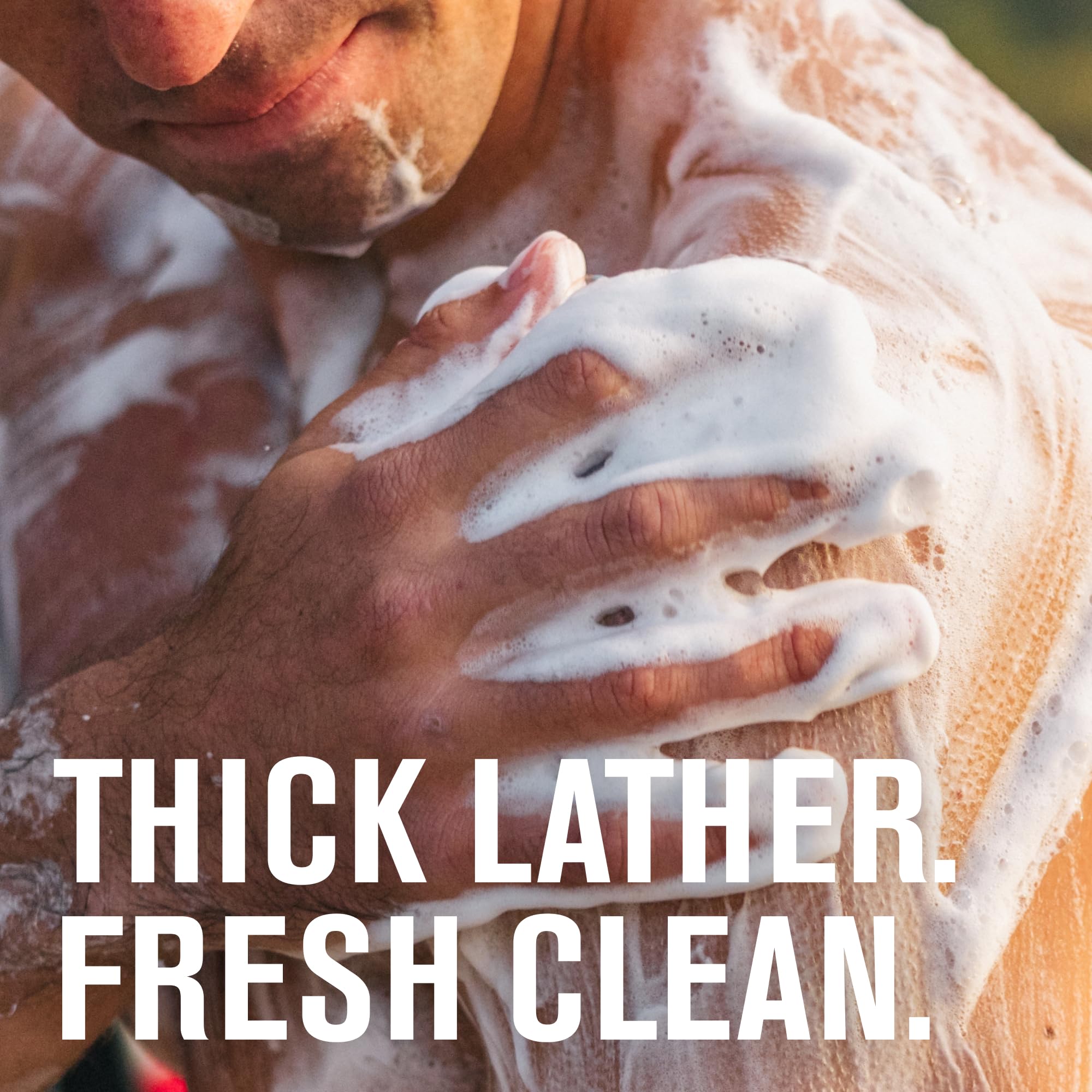 Every Man Jack coconut-driftwood body wash bottle in bathroom signals rugged daily use.
