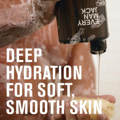 Every Man Jack coconut-driftwood body wash lather on hands for a refreshing cleanse.