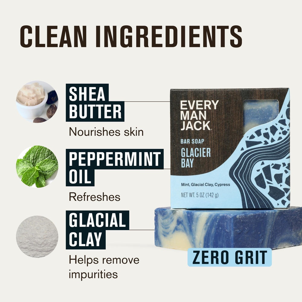 Shea butter enriched Cold Plunge soap from Every Man Jack for moisturization