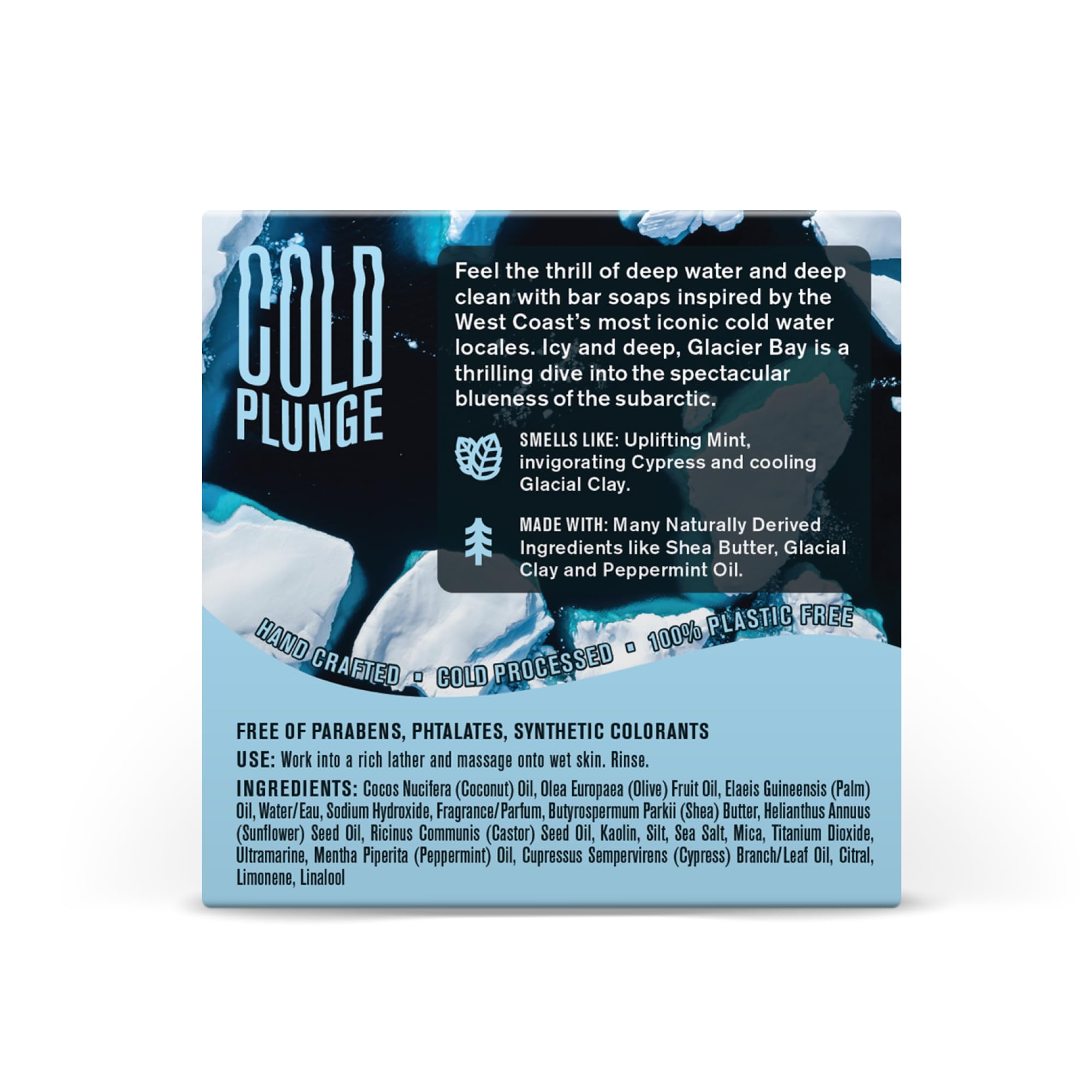 Natural coconut and olive oils in Every Man Jack Cold Plunge soap support gentle cleansing