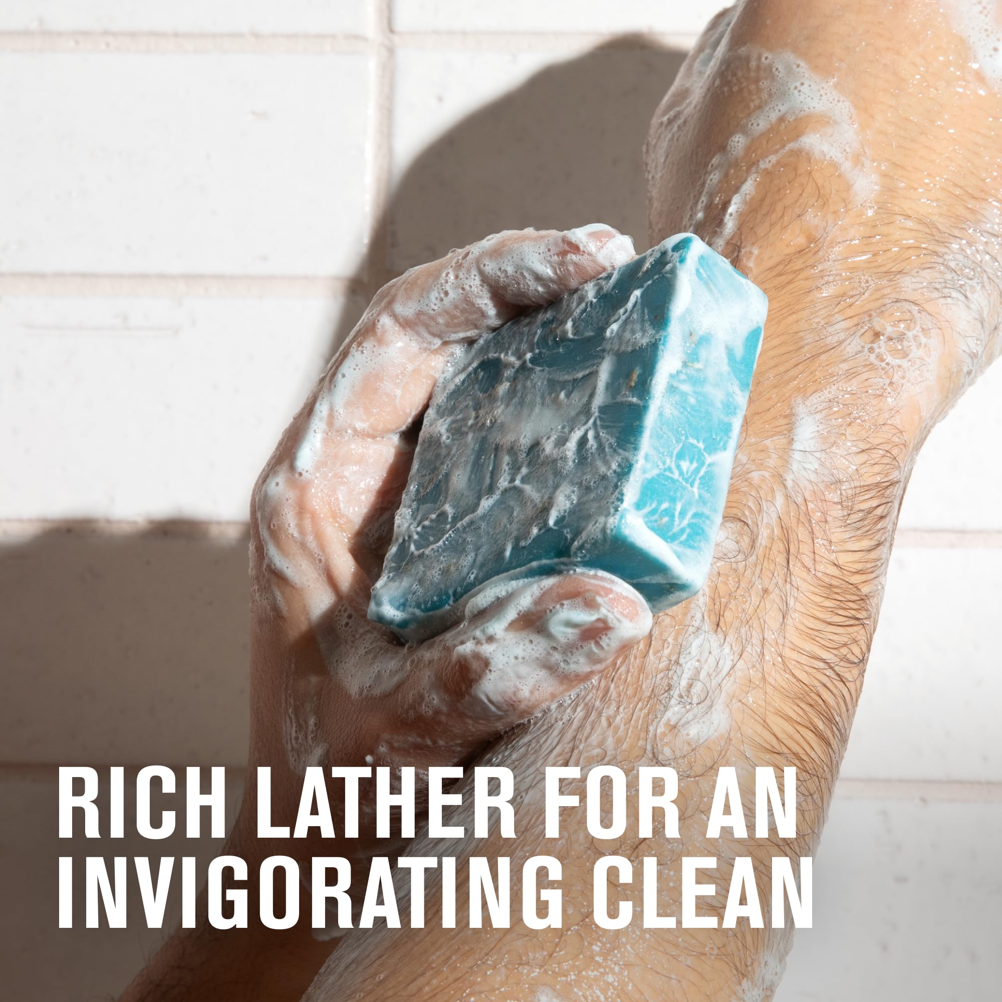 Every Man Jack cold plunge bar with shea butter for moisturized feel.