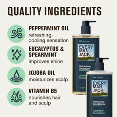 Every Man Jack conditioner silky hair coating highlights moisturized, frizz-controlled results