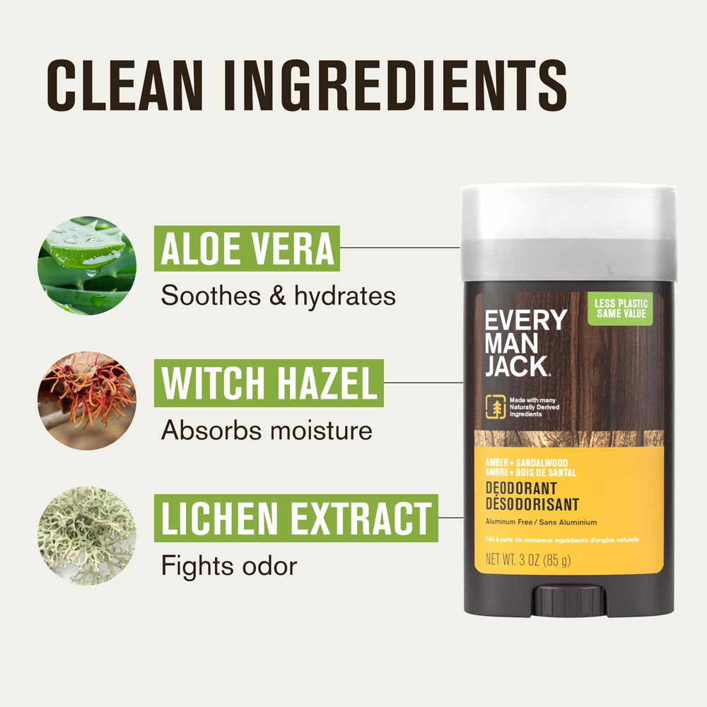 Every Man Jack cotton-extract formula helps absorb moisture underarms