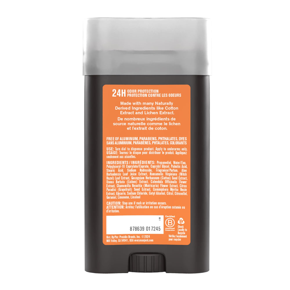 Every Man Jack daily-use application of citrus-eucalyptus scent