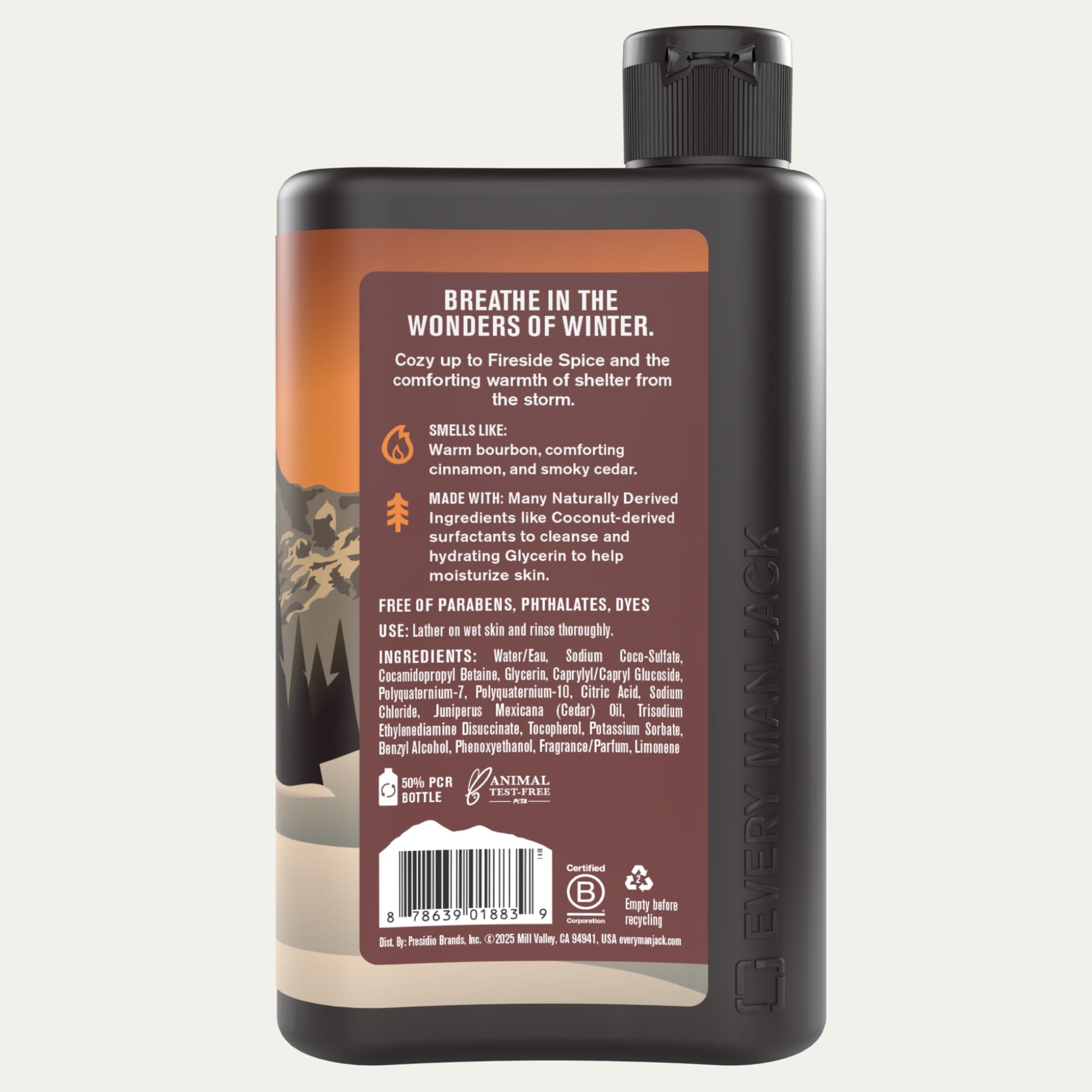 Every Man Jack Fireside Spice close-up shows cinnamon and amber notes.