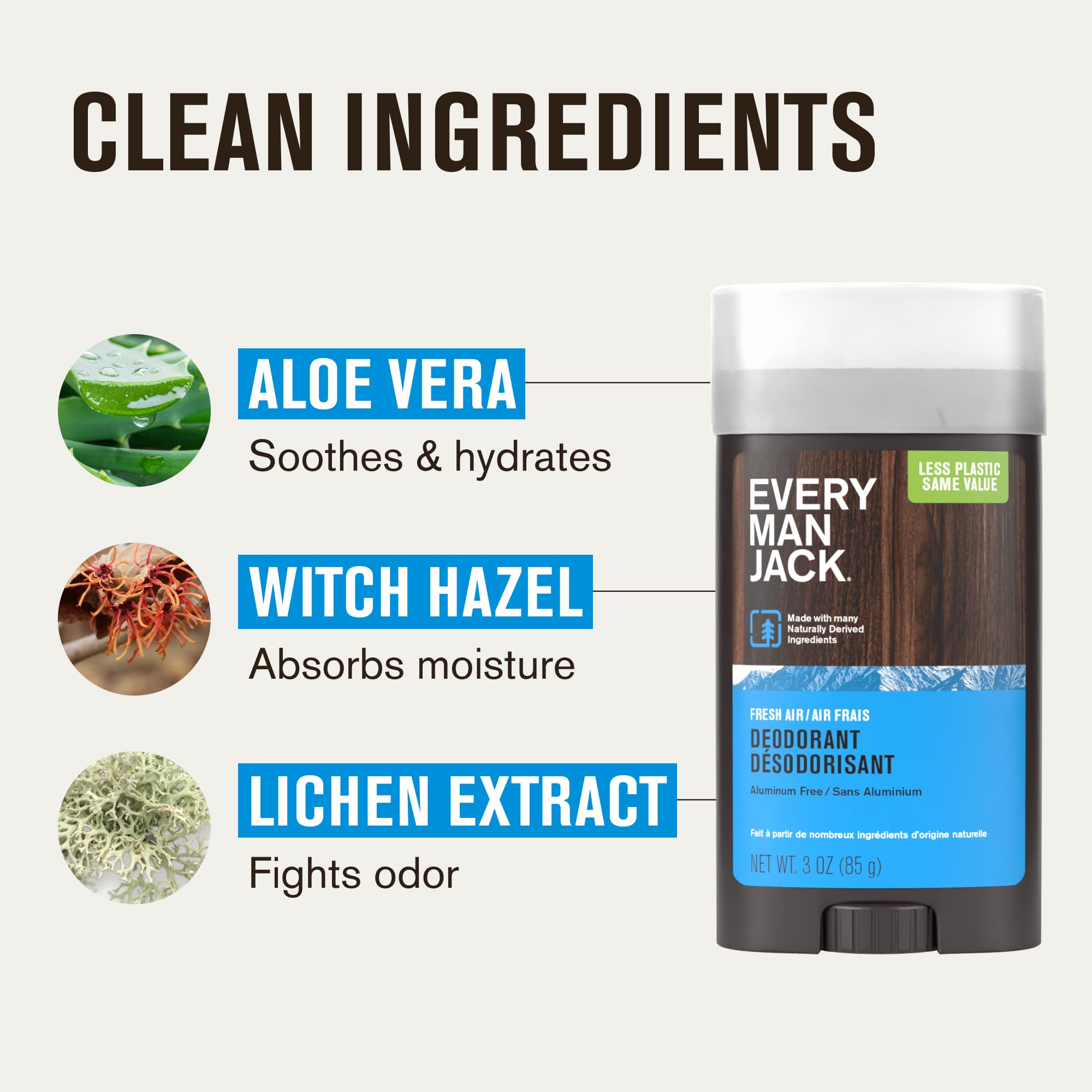 Every Man Jack Fresh Air ingredients lichen extract to help fight odor