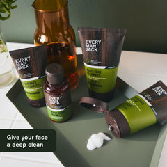 Every Man Jack Gentle Exfoliating Scrub caffeine action energizes morning skin