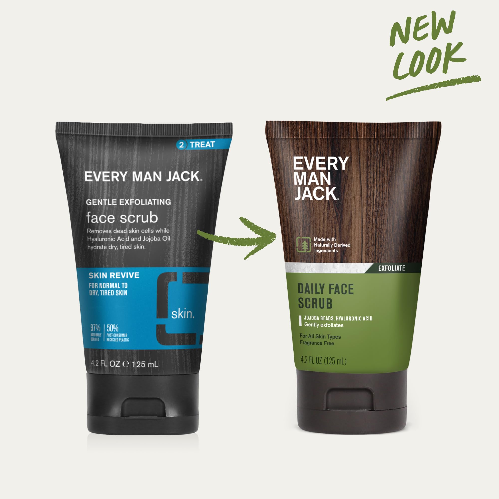 Every Man Jack Gentle Exfoliating Scrub texture closeup for sensitive skin fragrance-free