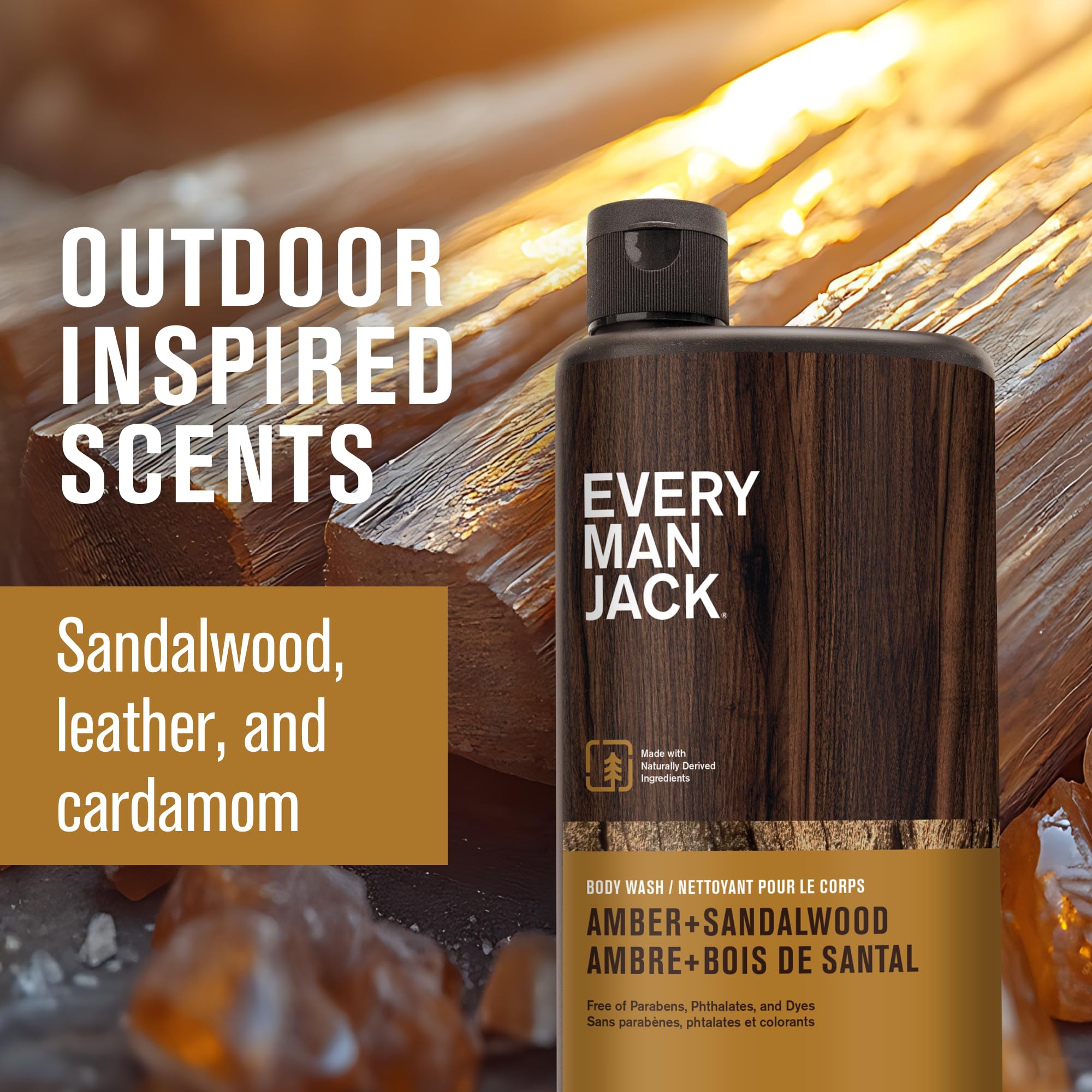 Every Man Jack hydrating wash with coconut-derived surfactants in use.