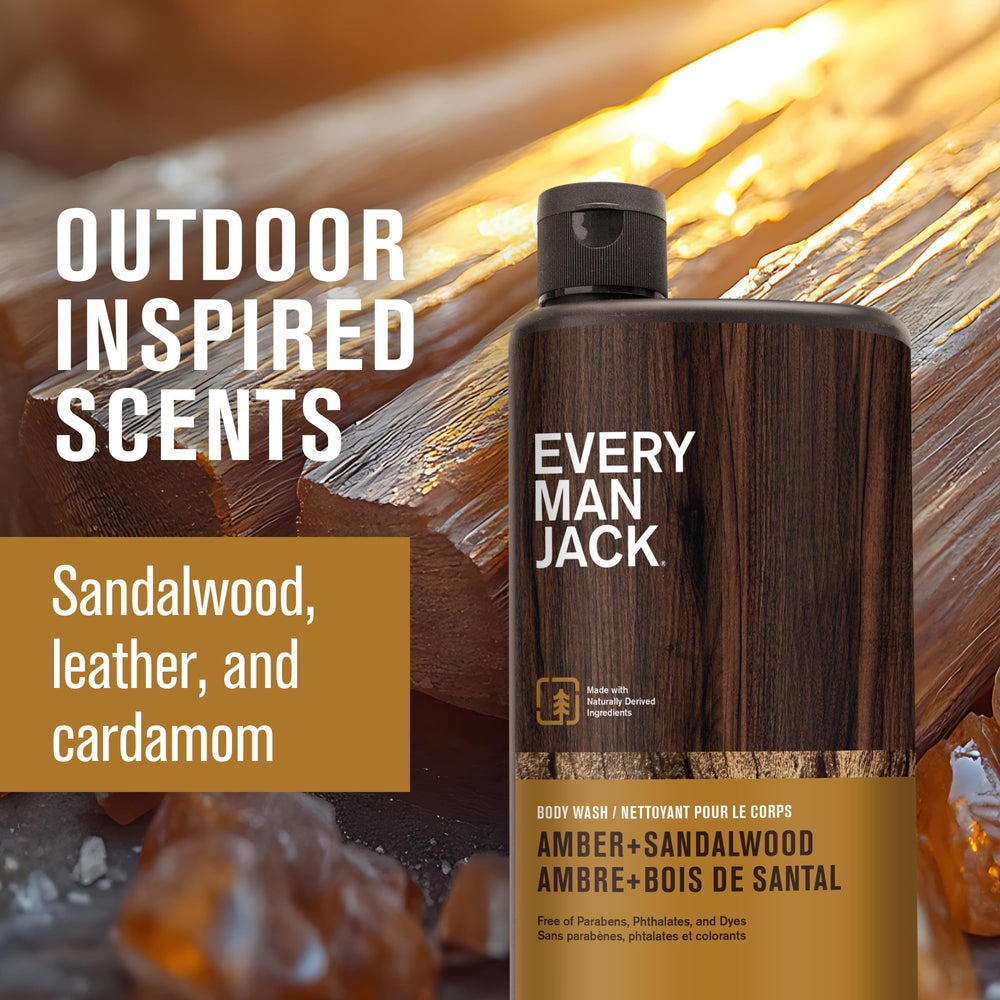 Every Man Jack hydrating wash with coconut-derived surfactants in use.