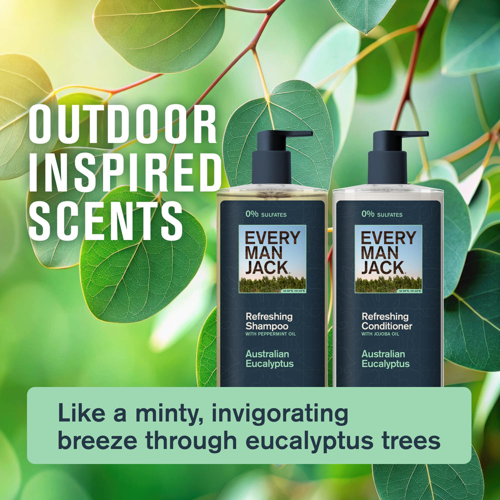 Every Man Jack mint eucalyptus scent in shower scene evokes brisk, revitalizing mornings