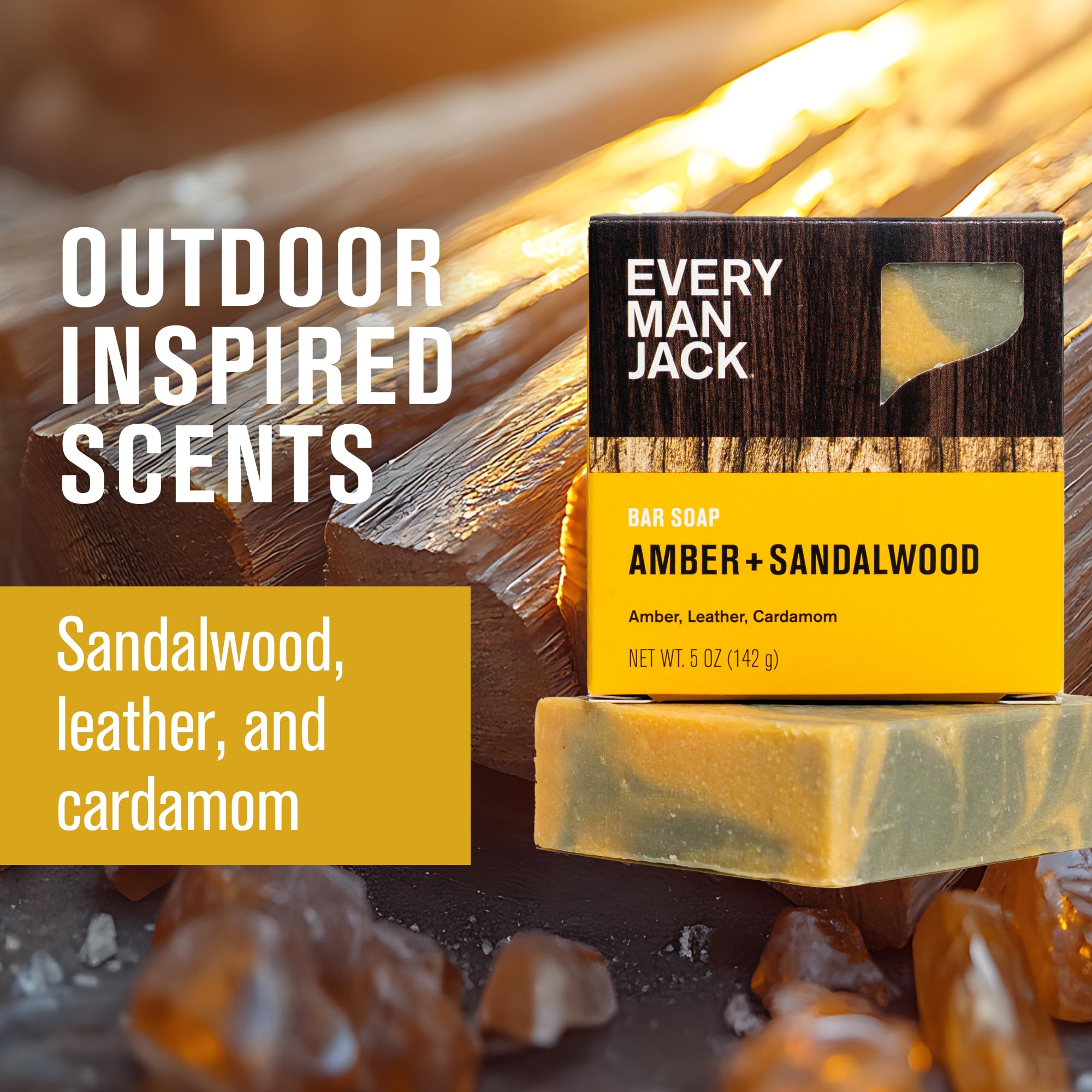 Every Man Jack natural ingredients with shea butter bar promotes moisturizing skincare.